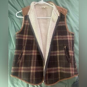 Entro Plaid Brown and Tan Vest